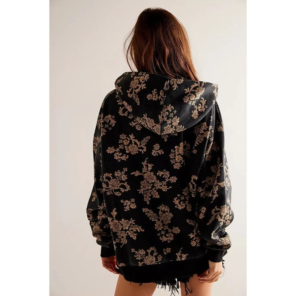 Free People We The Free It's A Vibe Print Hoodie Top Oversized Slouchy XS 288045 - Picture 2 of 9